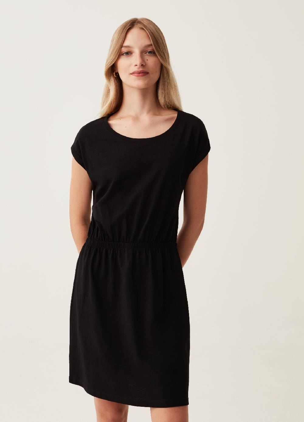 Ovs Abito corto in cotone slub