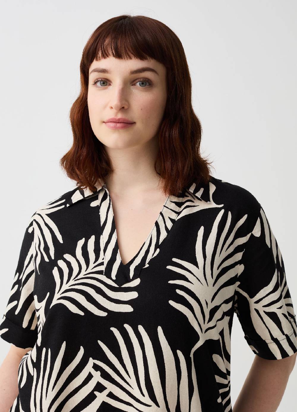 Ovs Abito Corto In Lino E Viscosa Curvy