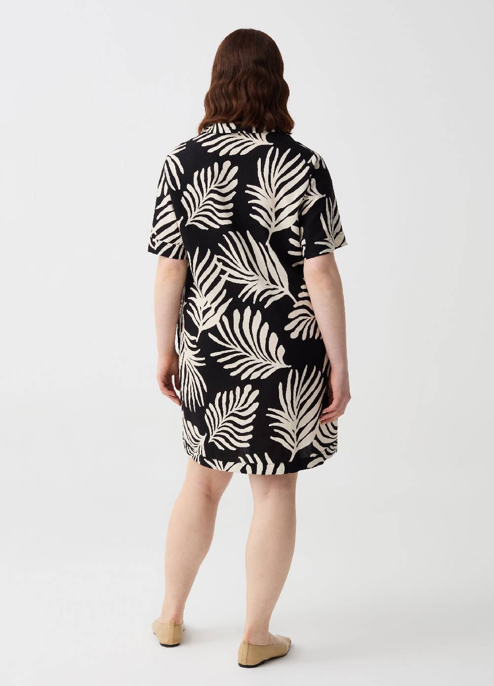 Ovs Abito Corto In Lino E Viscosa Curvy