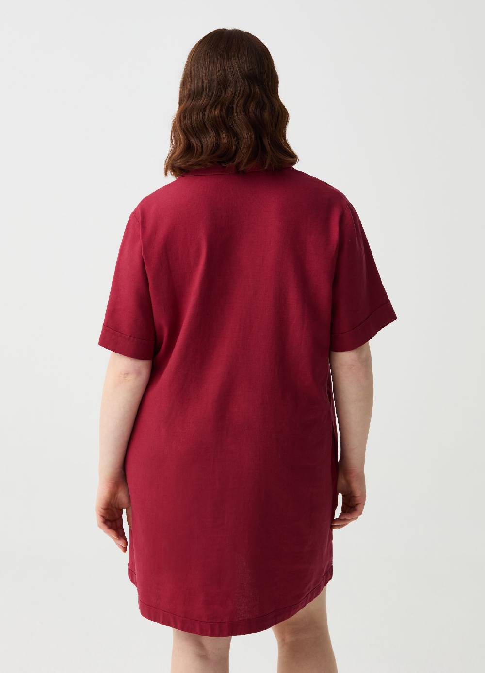 Ovs Abito Corto In Lino E Viscosa Curvy