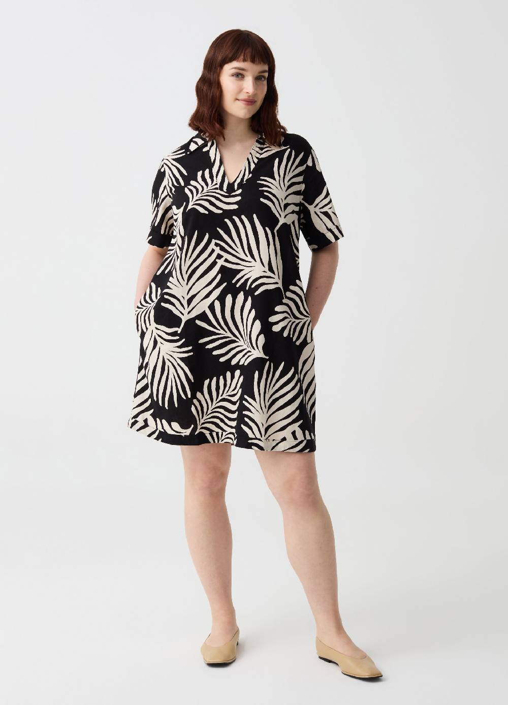 Ovs Abito corto in lino e viscosa Curvy