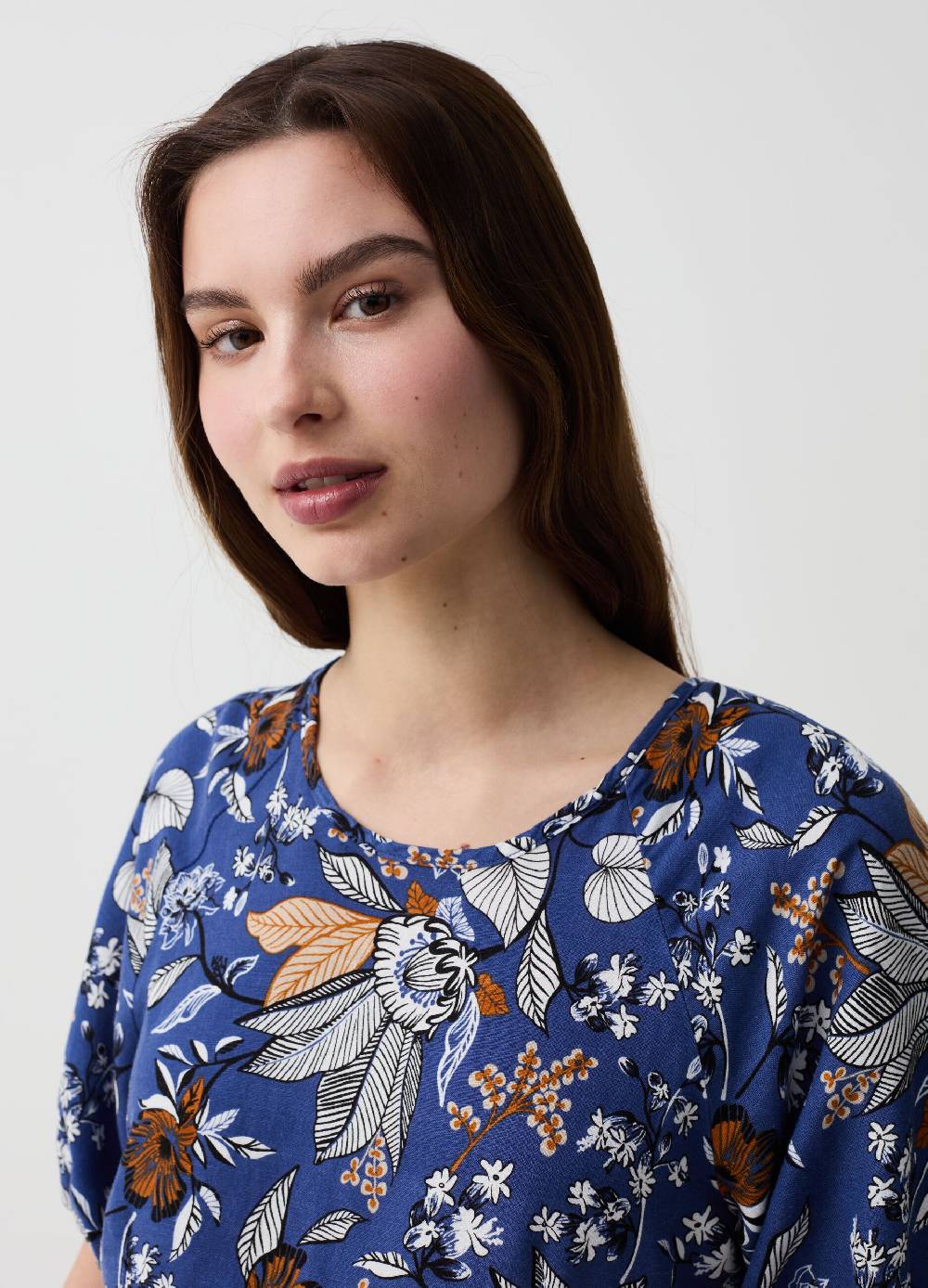 Ovs Abito Corto In Lino E Viscosa Stampa Floreale