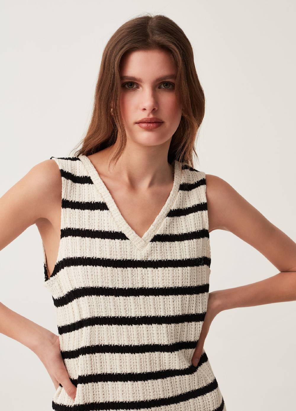 Ovs Abito Lungo A Righe Con Spacchi