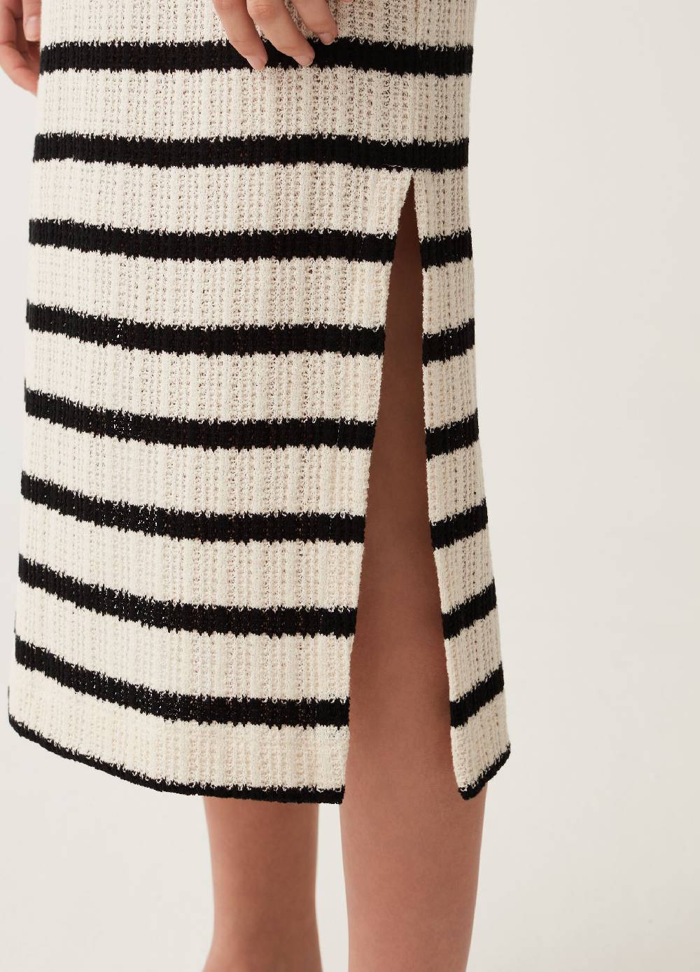 Ovs Abito Lungo A Righe Con Spacchi