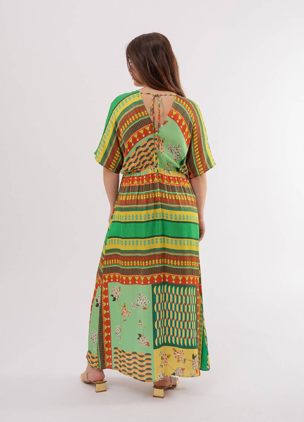 Ovs Abito Lungo Con Stampa Multicolore Curvy