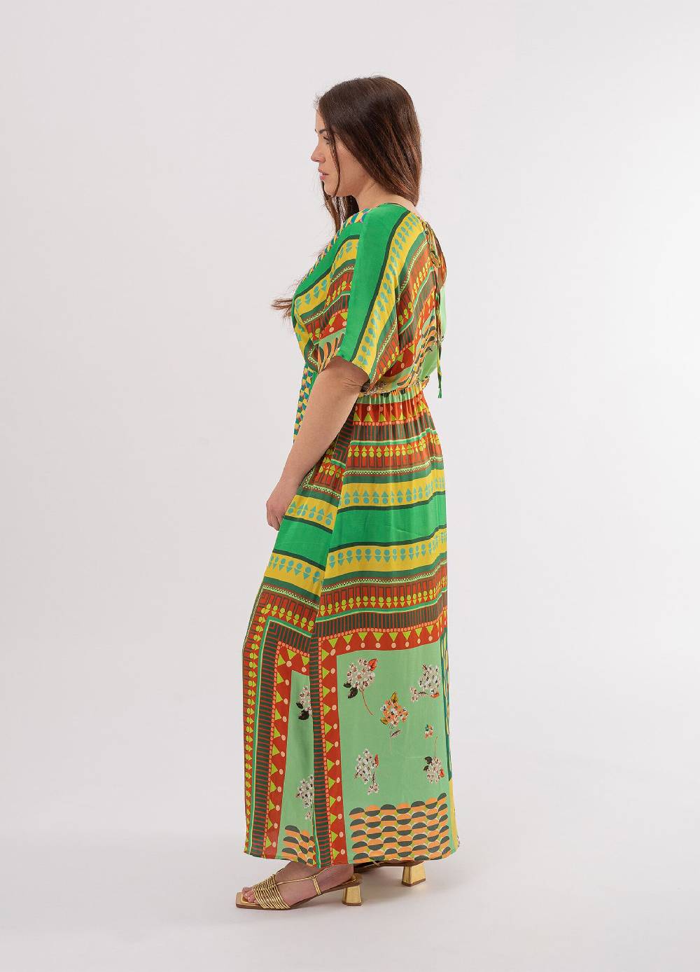 Ovs Abito Lungo Con Stampa Multicolore Curvy