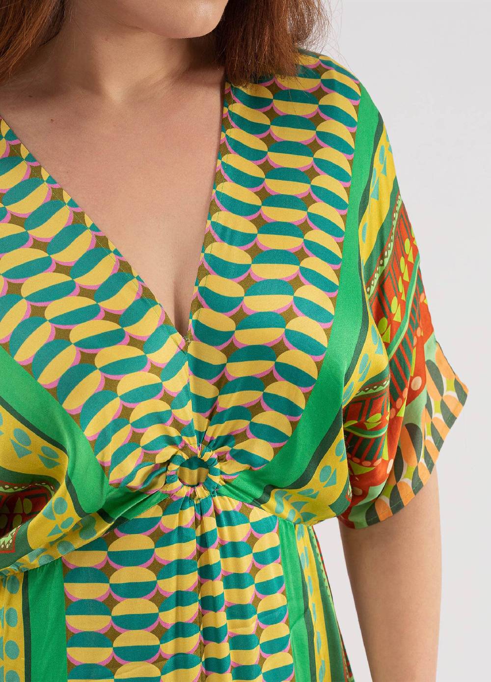 Ovs Abito Lungo Con Stampa Multicolore Curvy