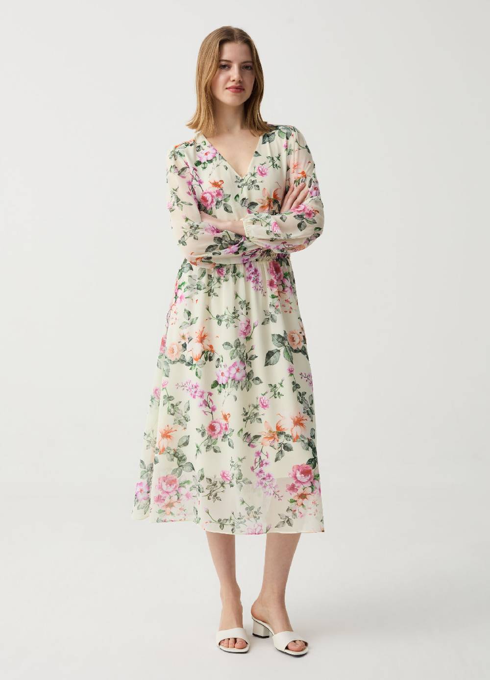 Ovs Abito lungo floreale con punto smock