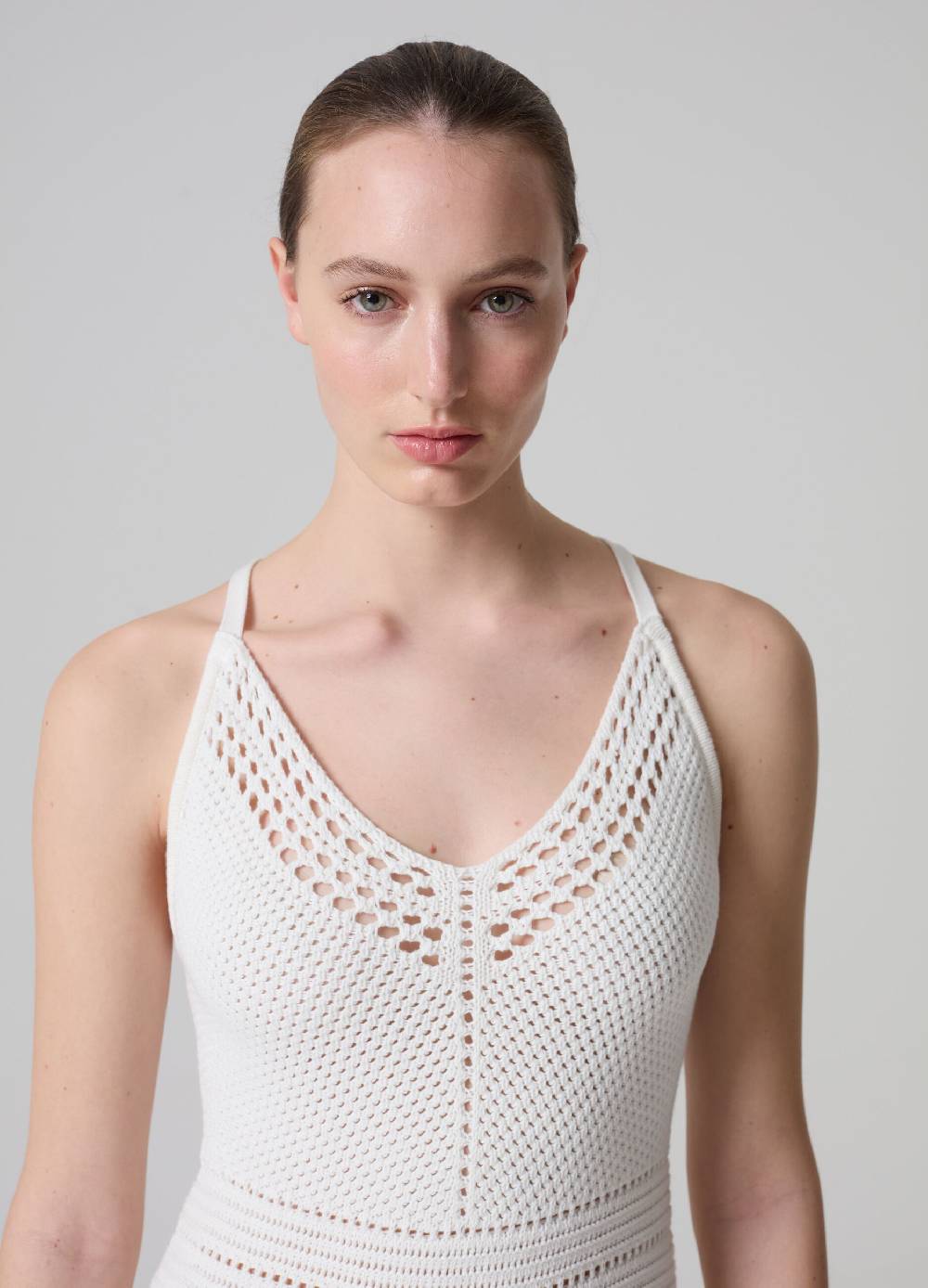 Ovs Abito Lungo In Cotone Con Scollo A V PIOMBO