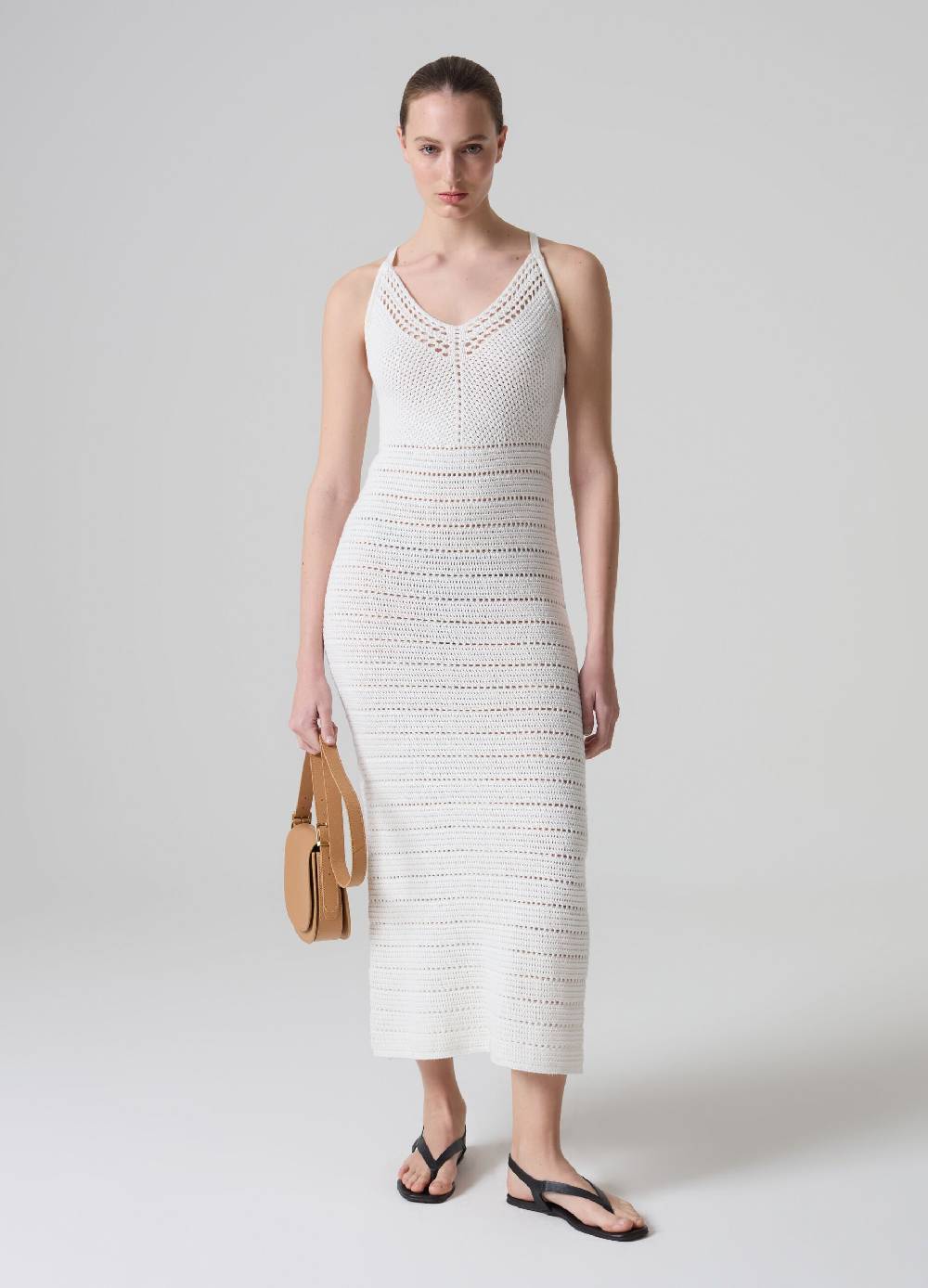 Ovs Abito lungo in cotone con scollo a V PIOMBO