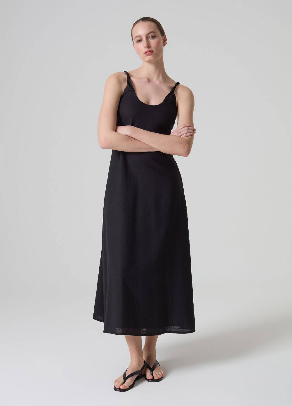 Ovs Abito lungo in lino e viscosa PIOMBO