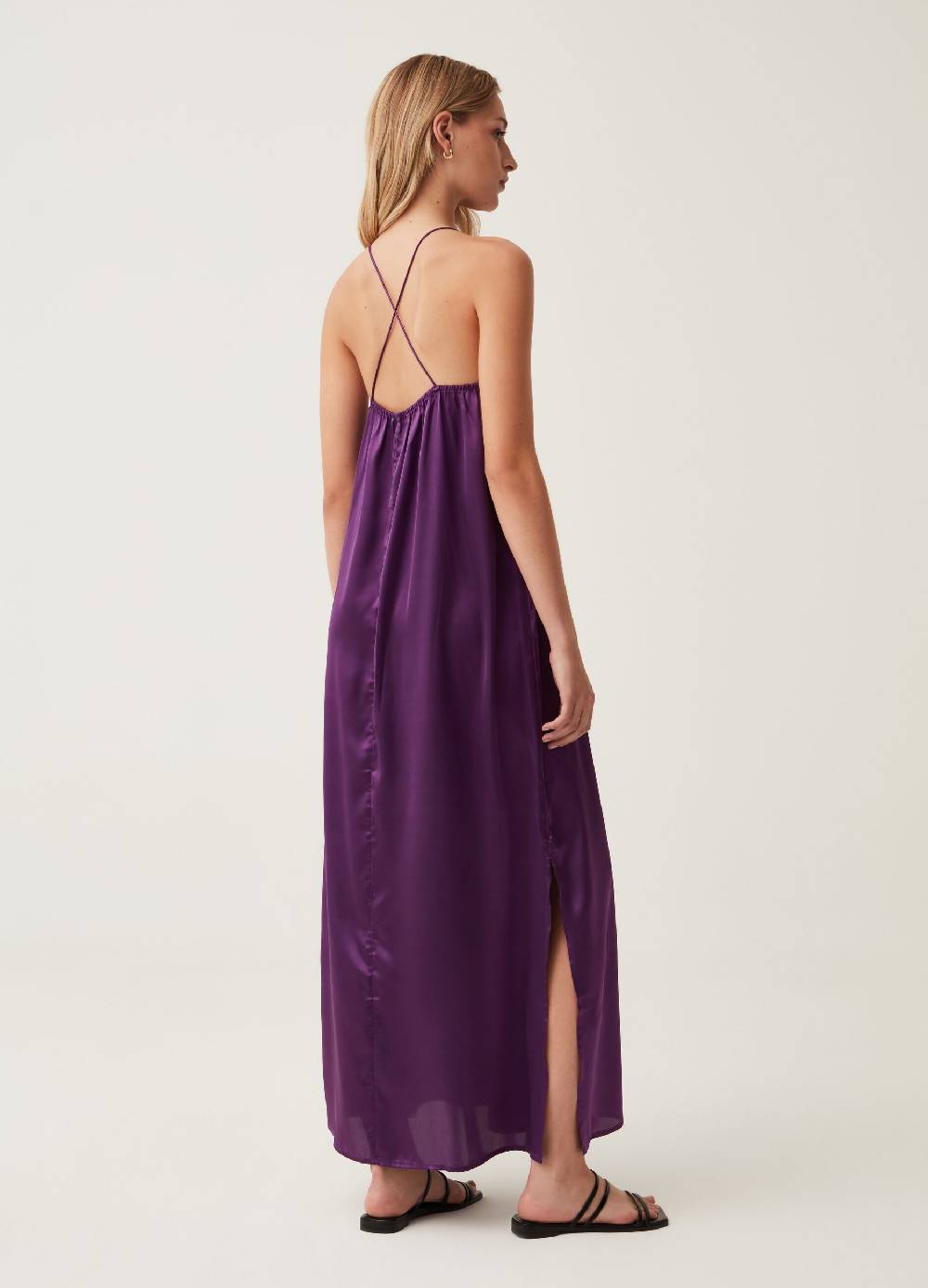 Ovs Abito Lungo In Satin Con Spacchi