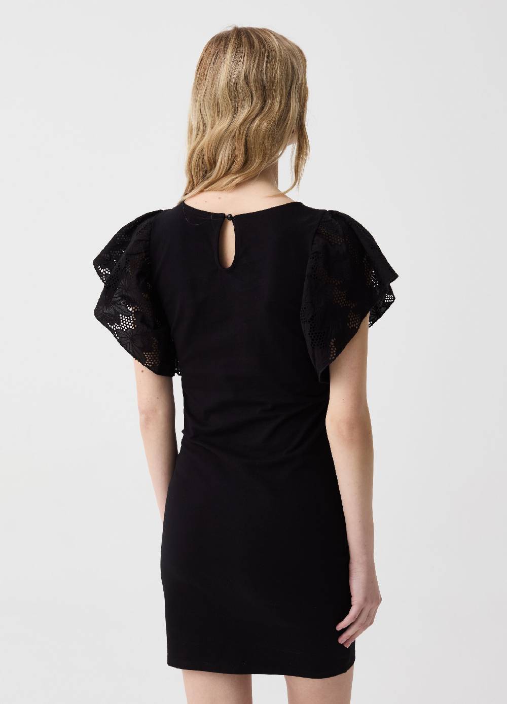 Ovs Abito Slim Fit Con Maniche In Sangallo