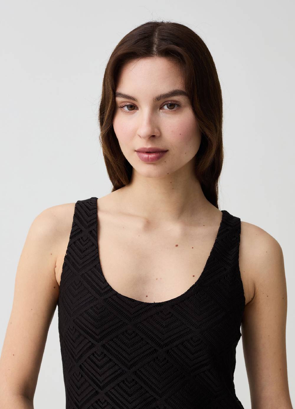 Ovs Abito Smanicato Con Motivo A Rombi E Frange