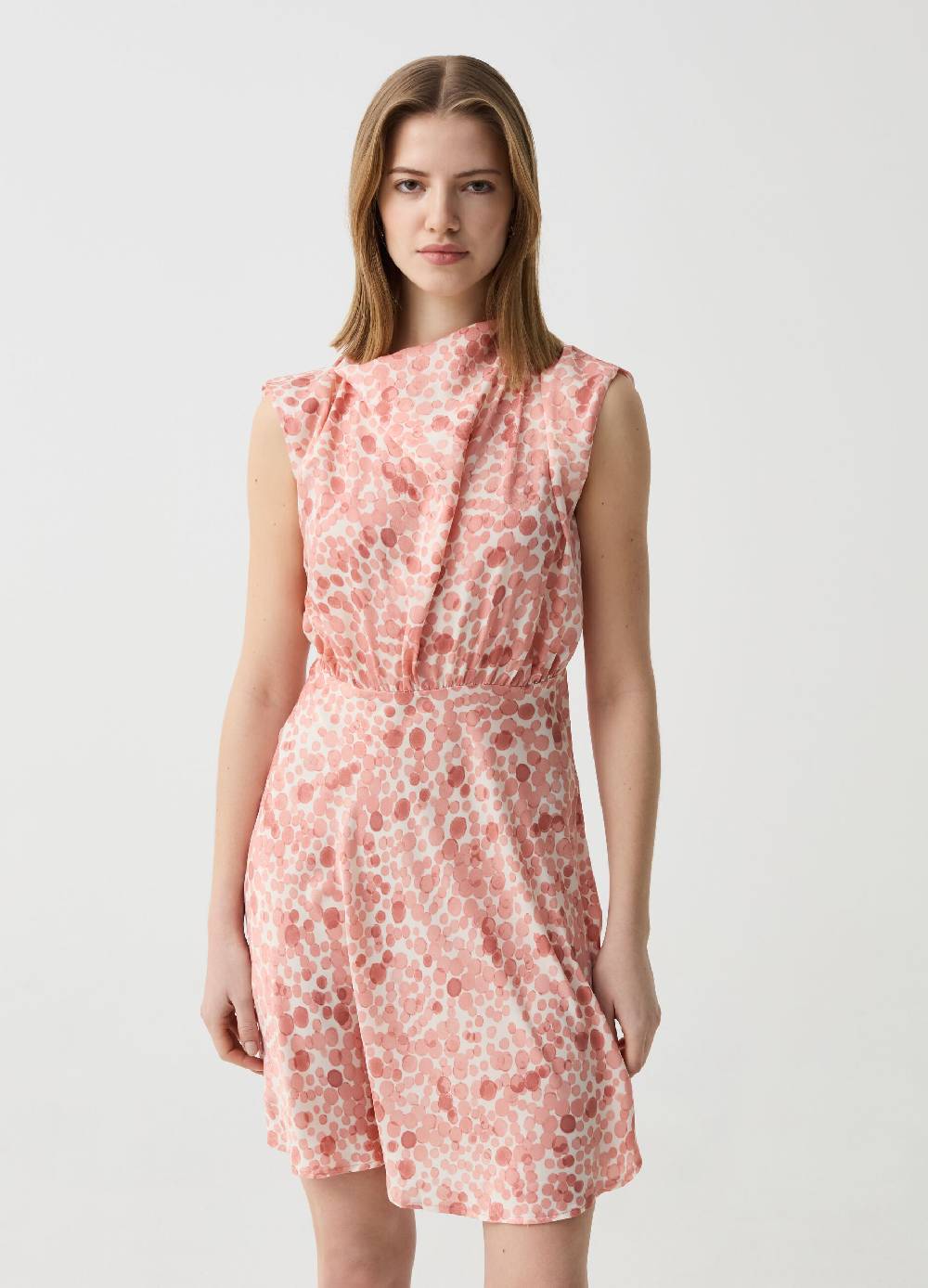 Ovs Abito smanicato in satin con drappeggio