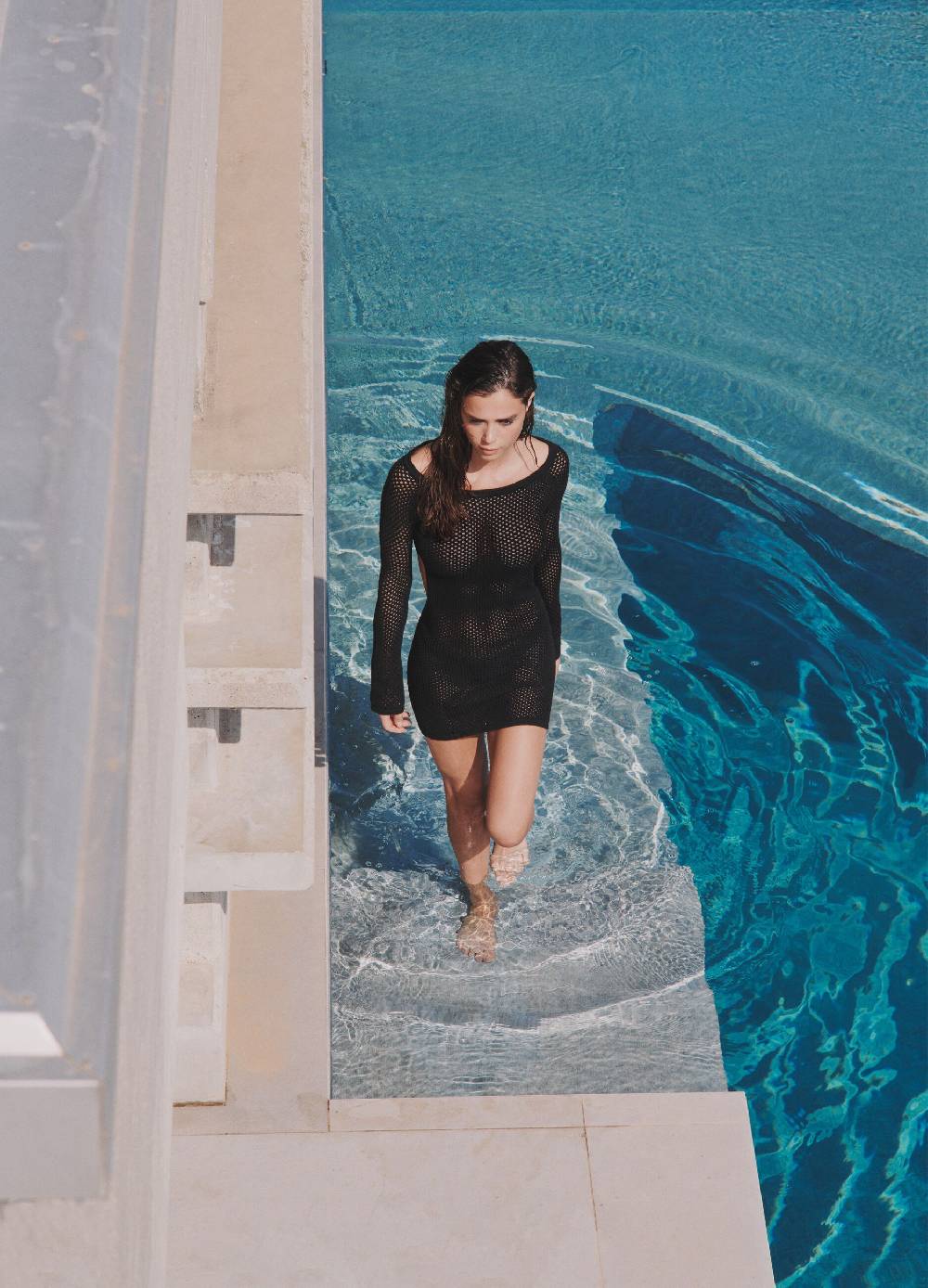 Ovs Backless Knitted Mini Dress Black