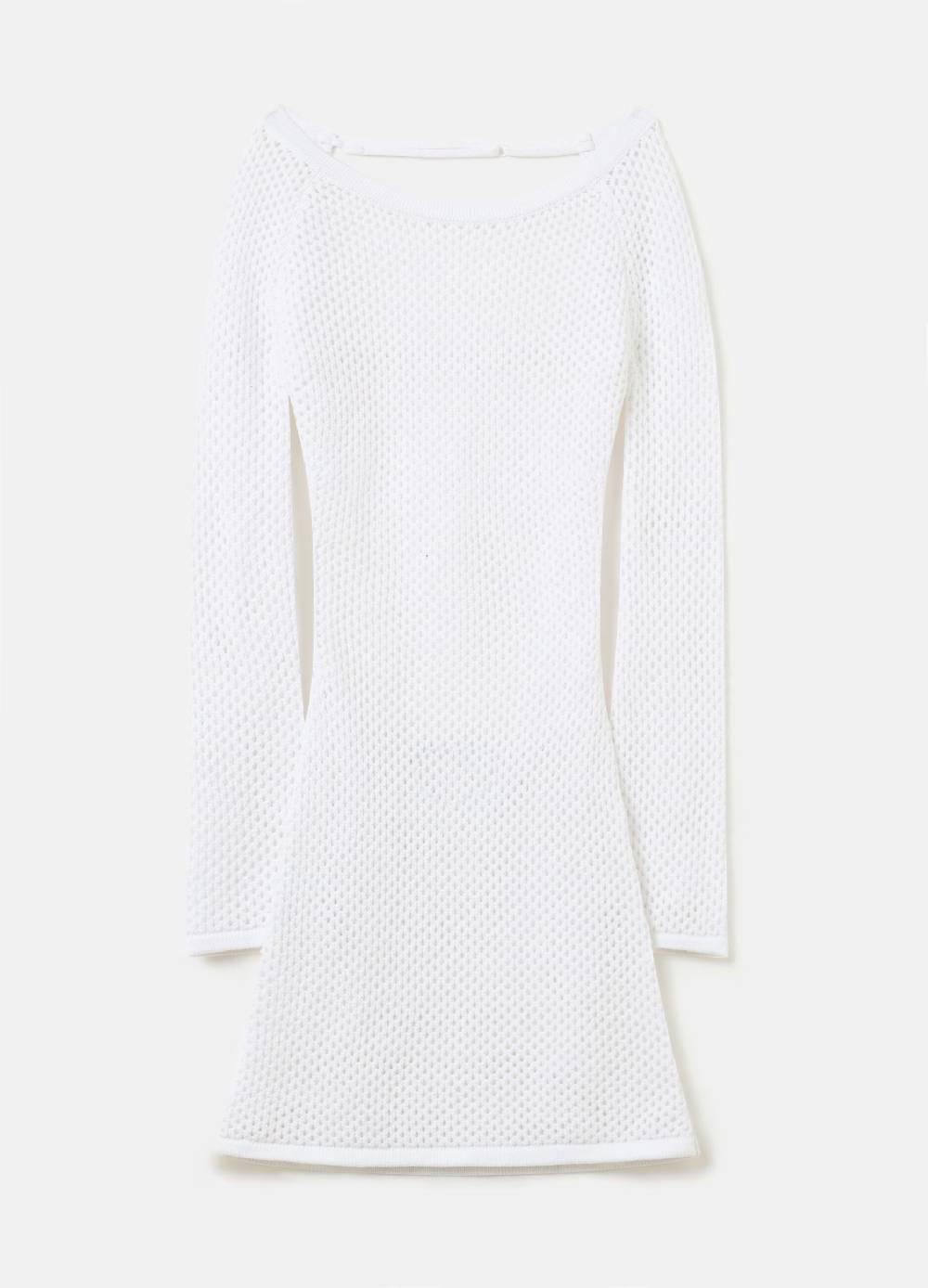 Ovs Backless Knitted Mini Dress White