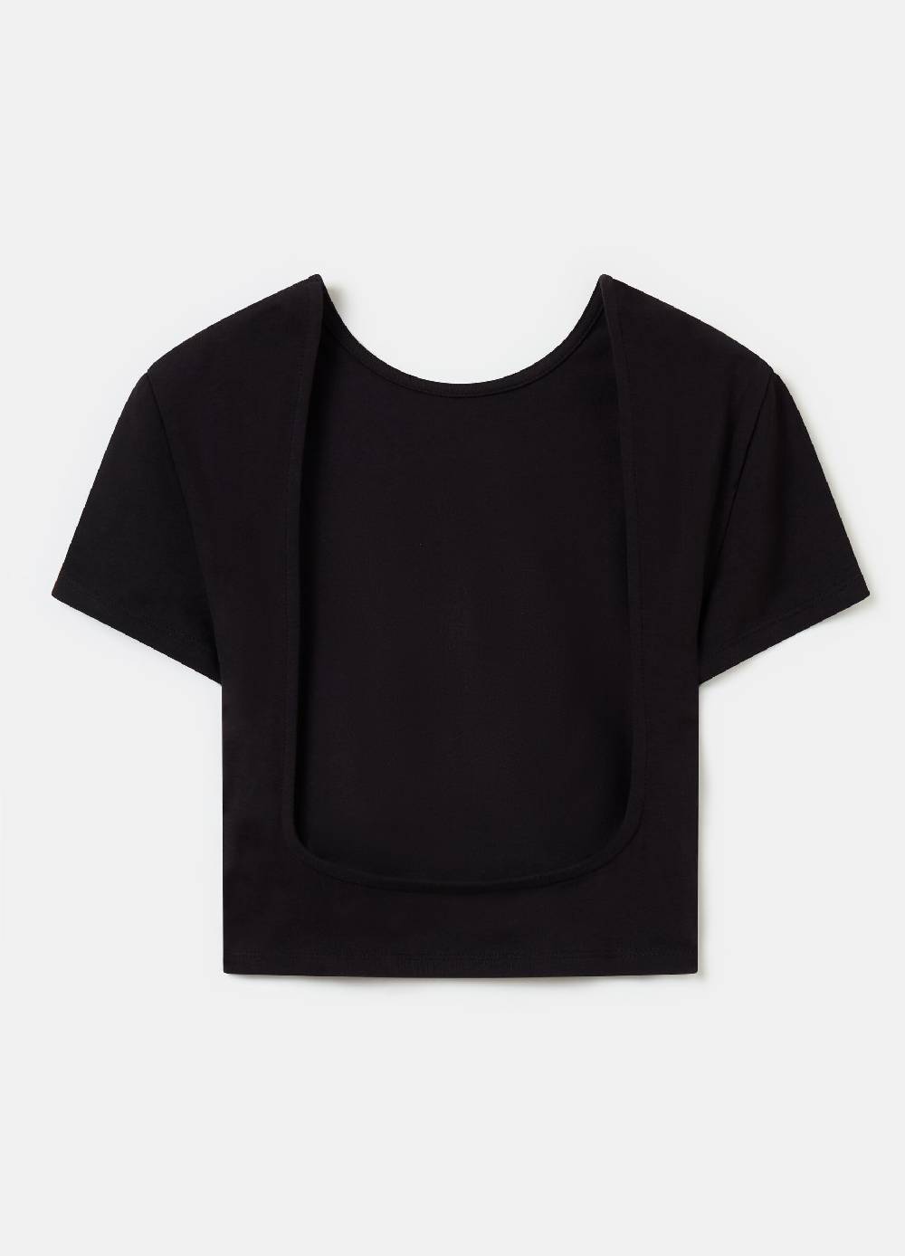 Ovs Backless T-shirt Crop Black