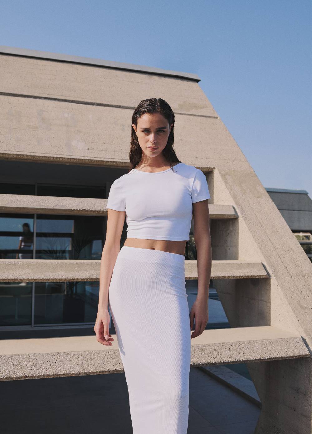 Ovs Backless T-shirt Crop White