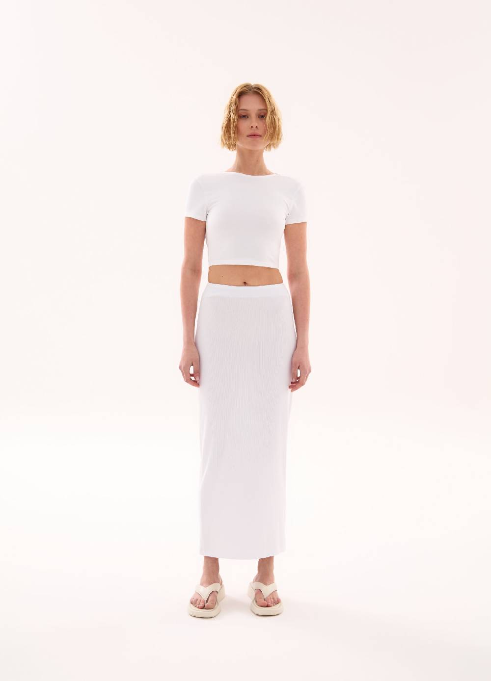 Ovs Backless T-shirt Crop White