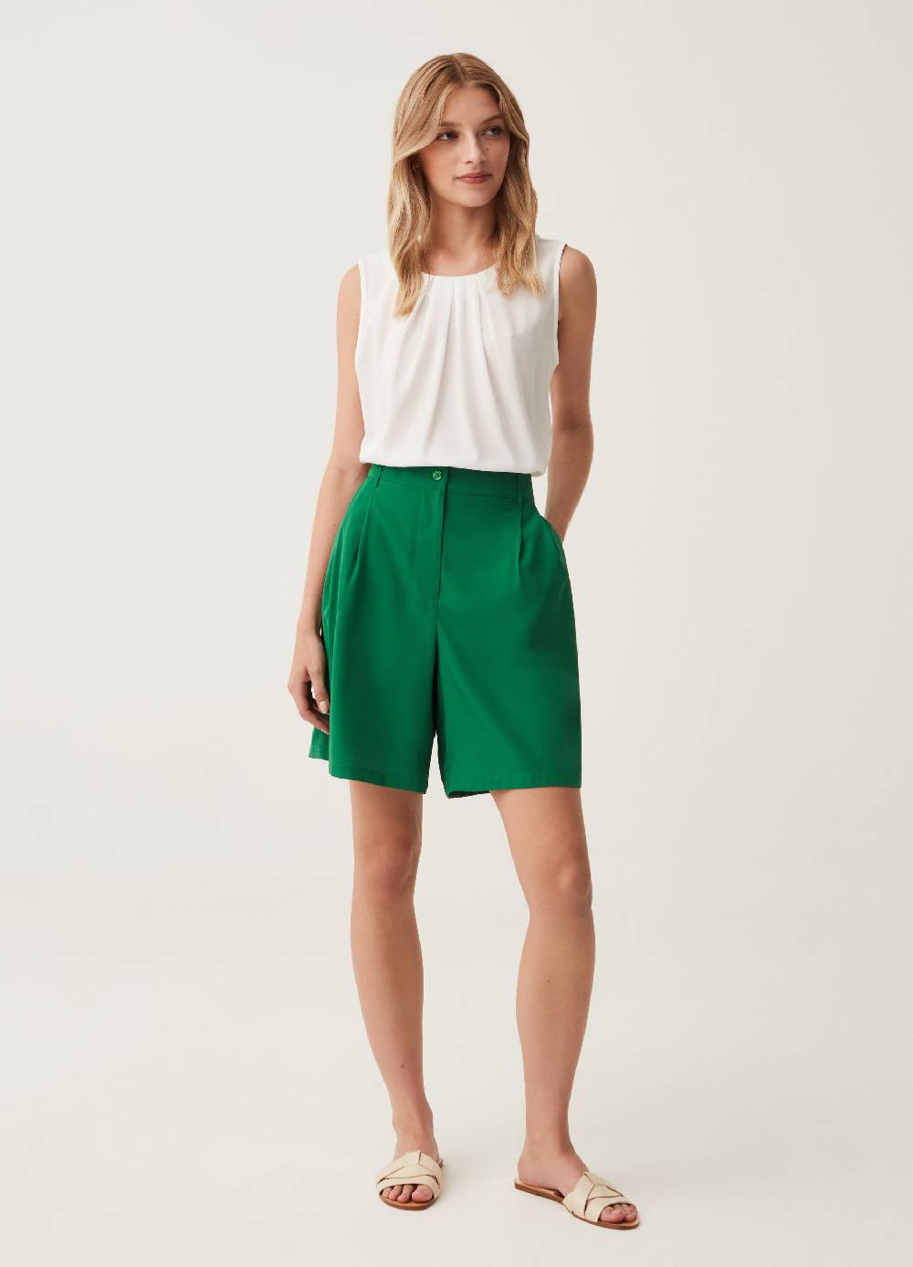 Ovs Bermuda a vita alta con pinces