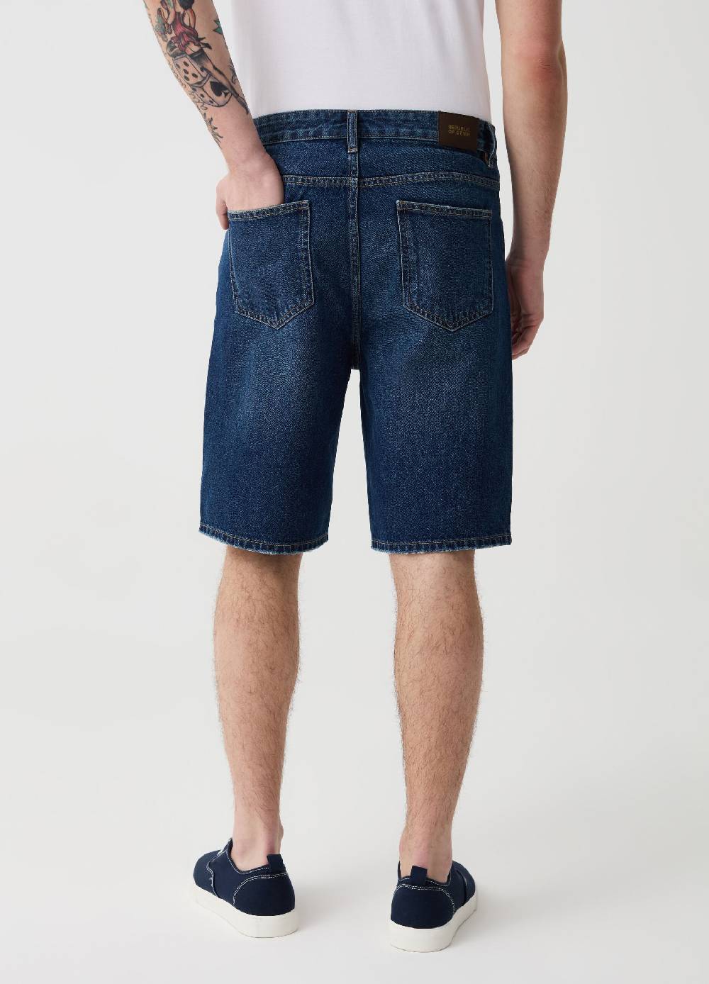 Ovs Bermuda Baggy Fit In Denim