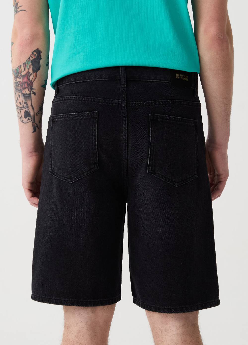 Ovs Bermuda Baggy Fit In Denim Cinque Tasche