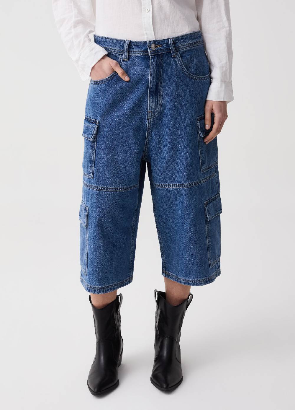 Ovs Bermuda Cargo In Denim