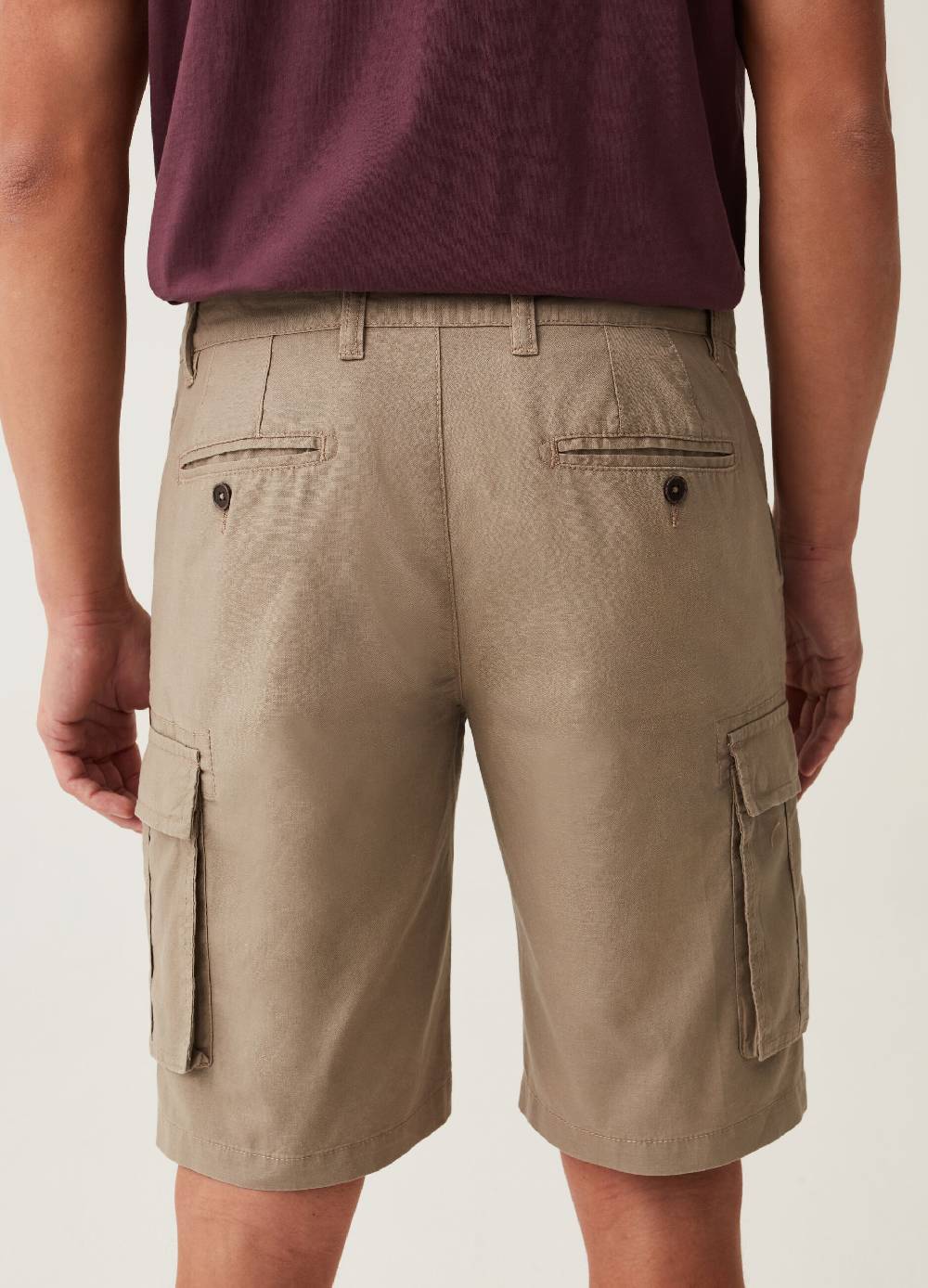 Ovs Bermuda Cargo In Lino E Cotone