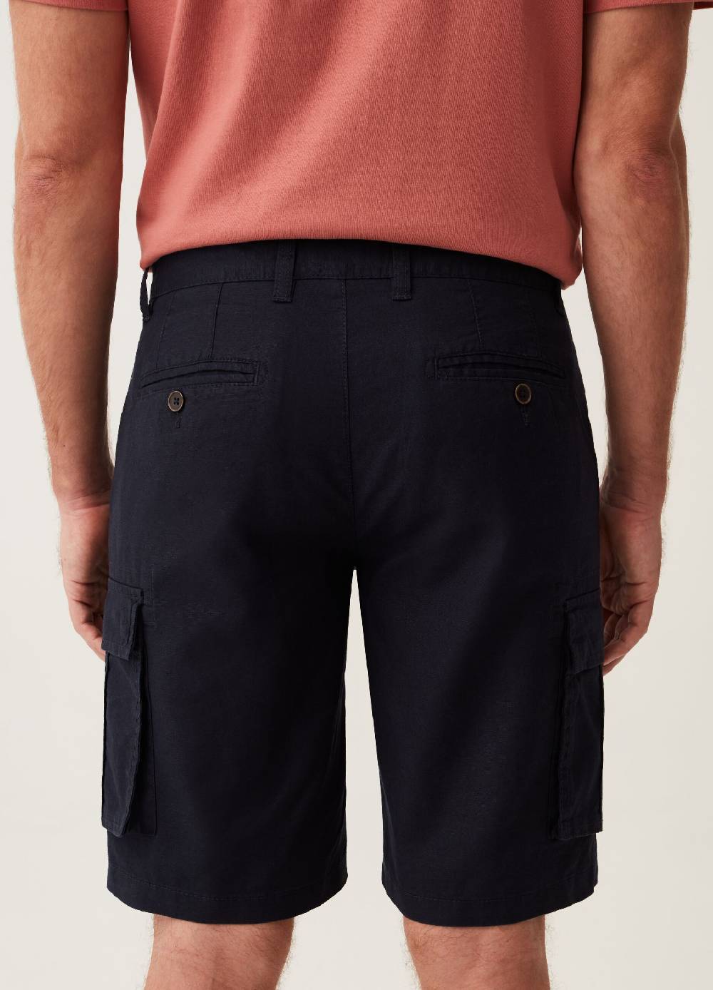 Ovs Bermuda Cargo In Lino E Cotone
