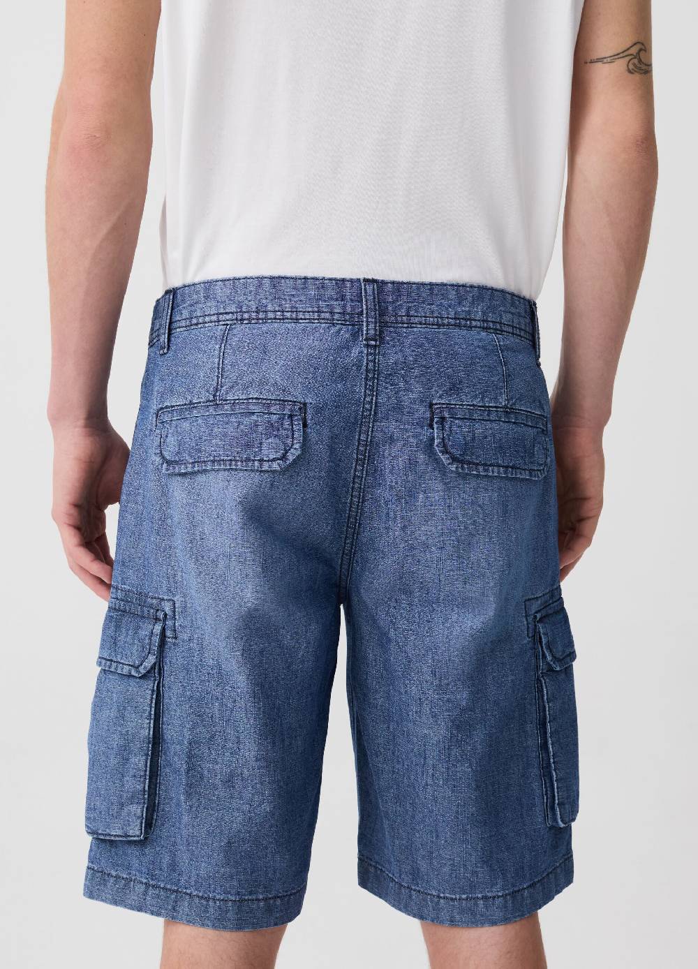 Ovs Bermuda Chino Cargo In Denim