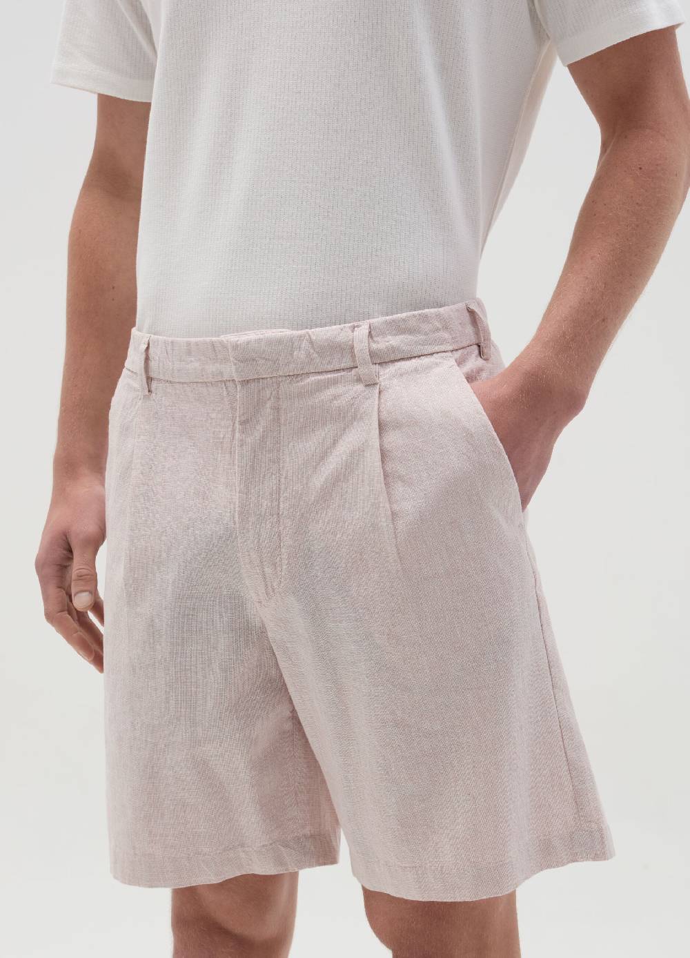 Ovs Bermuda Chino In Cotone E Lino Con Pinces