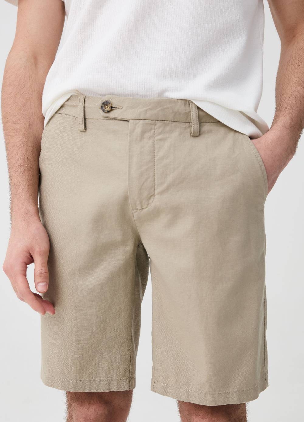 Ovs Bermuda Chino In Lino E Cotone