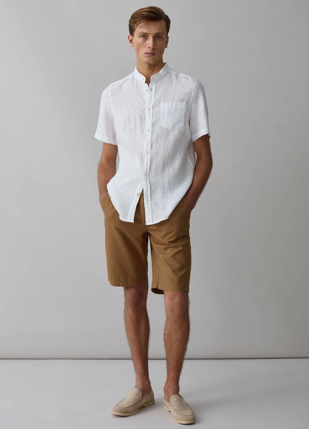 Ovs Bermuda chino in lino e cotone con coulisse