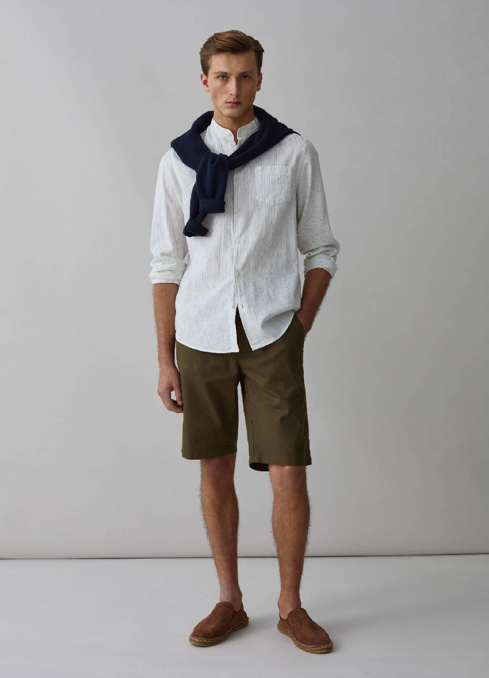 Ovs Bermuda chino in lino e cotone con coulisse