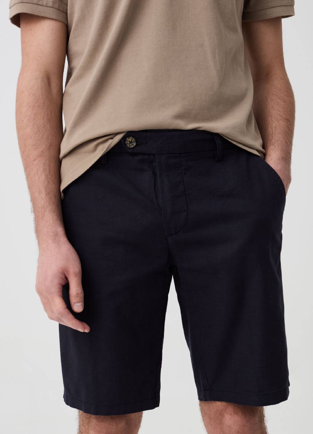 Ovs Bermuda Chino In Lino E Cotone