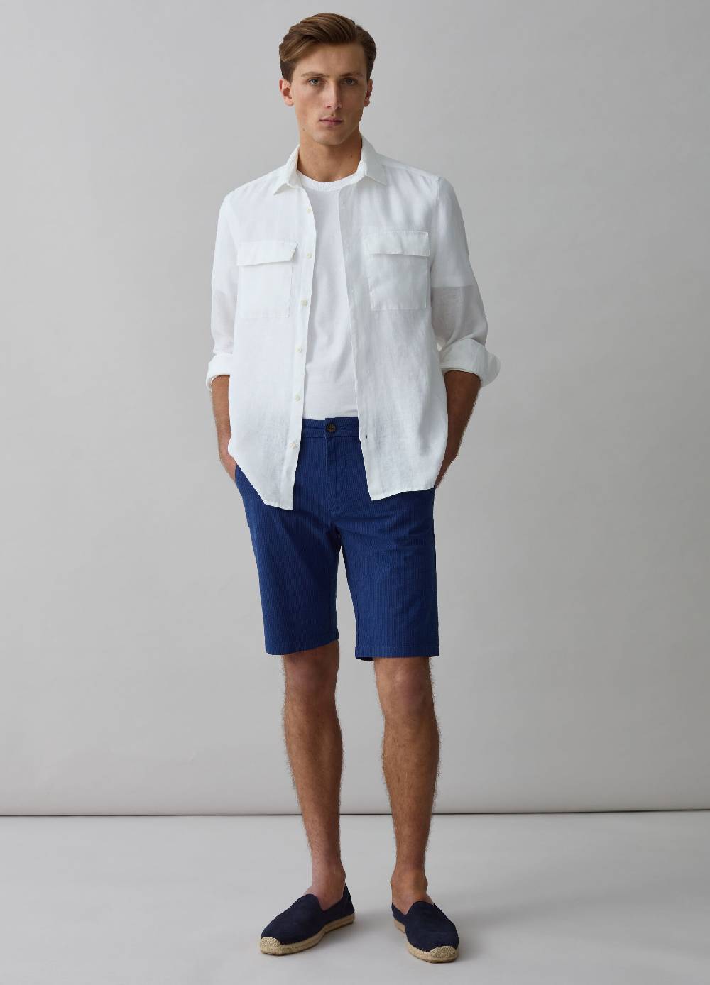 Ovs Bermuda chino in seersucker a righe