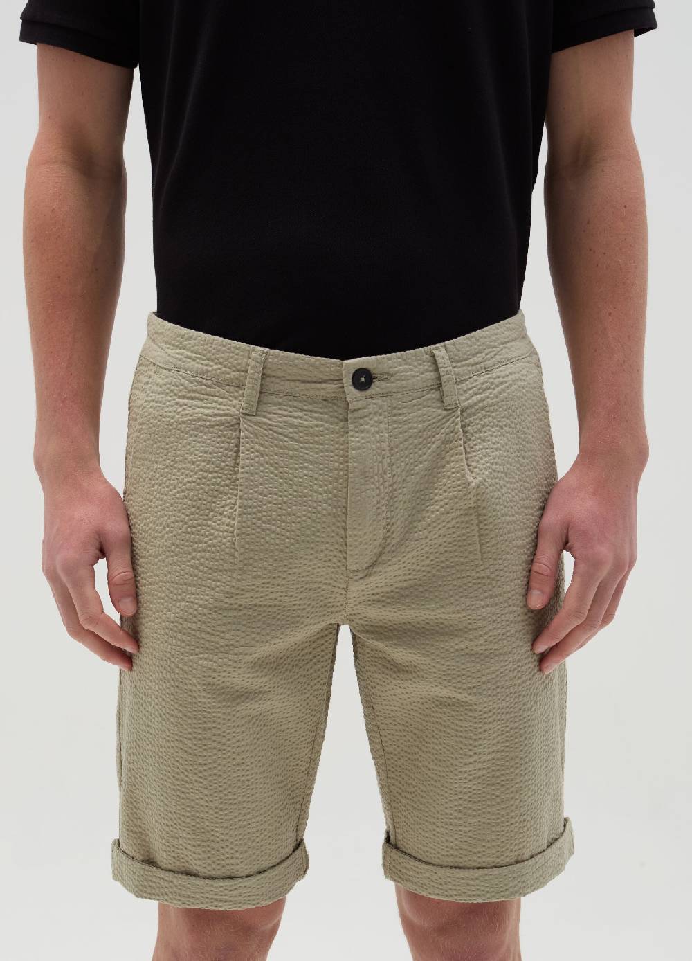 Ovs Bermuda Chino In Seersucker Con Pinces