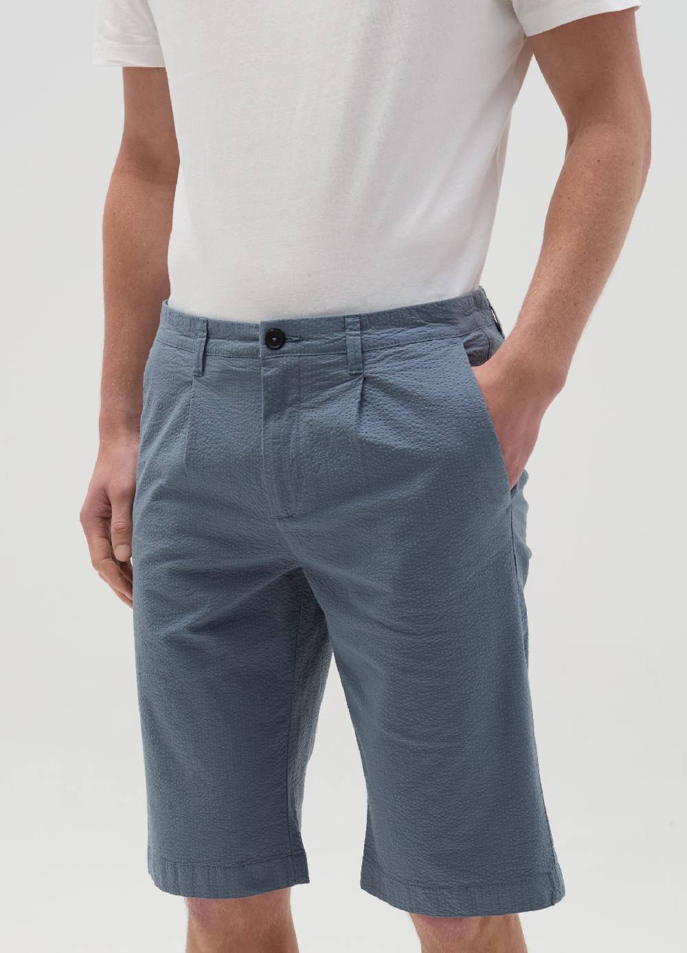 Ovs Bermuda Chino In Seersucker Con Pinces