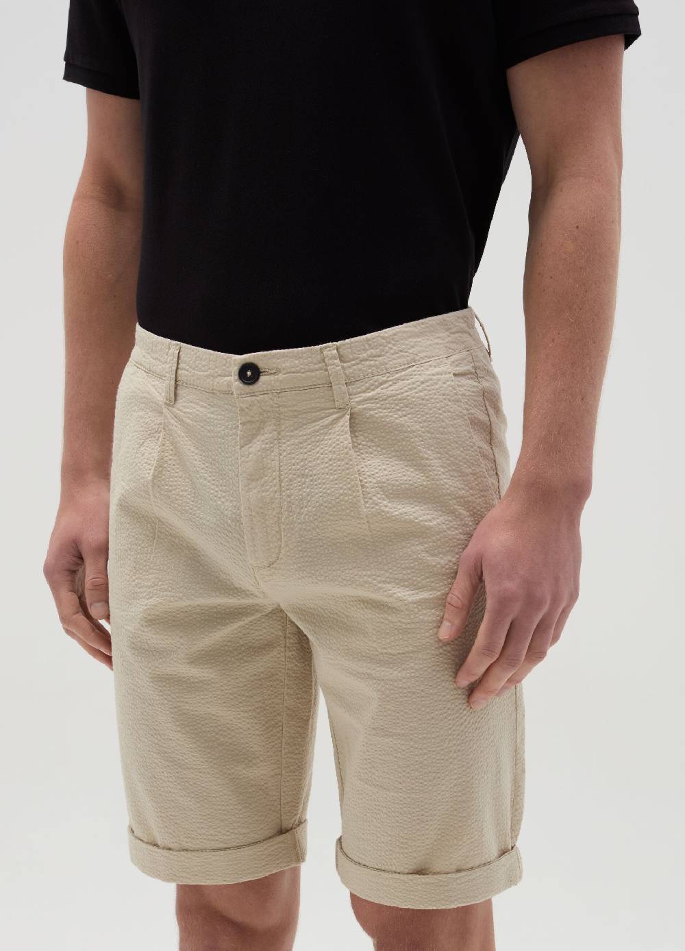 Ovs Bermuda Chino In Seersucker Con Pinces