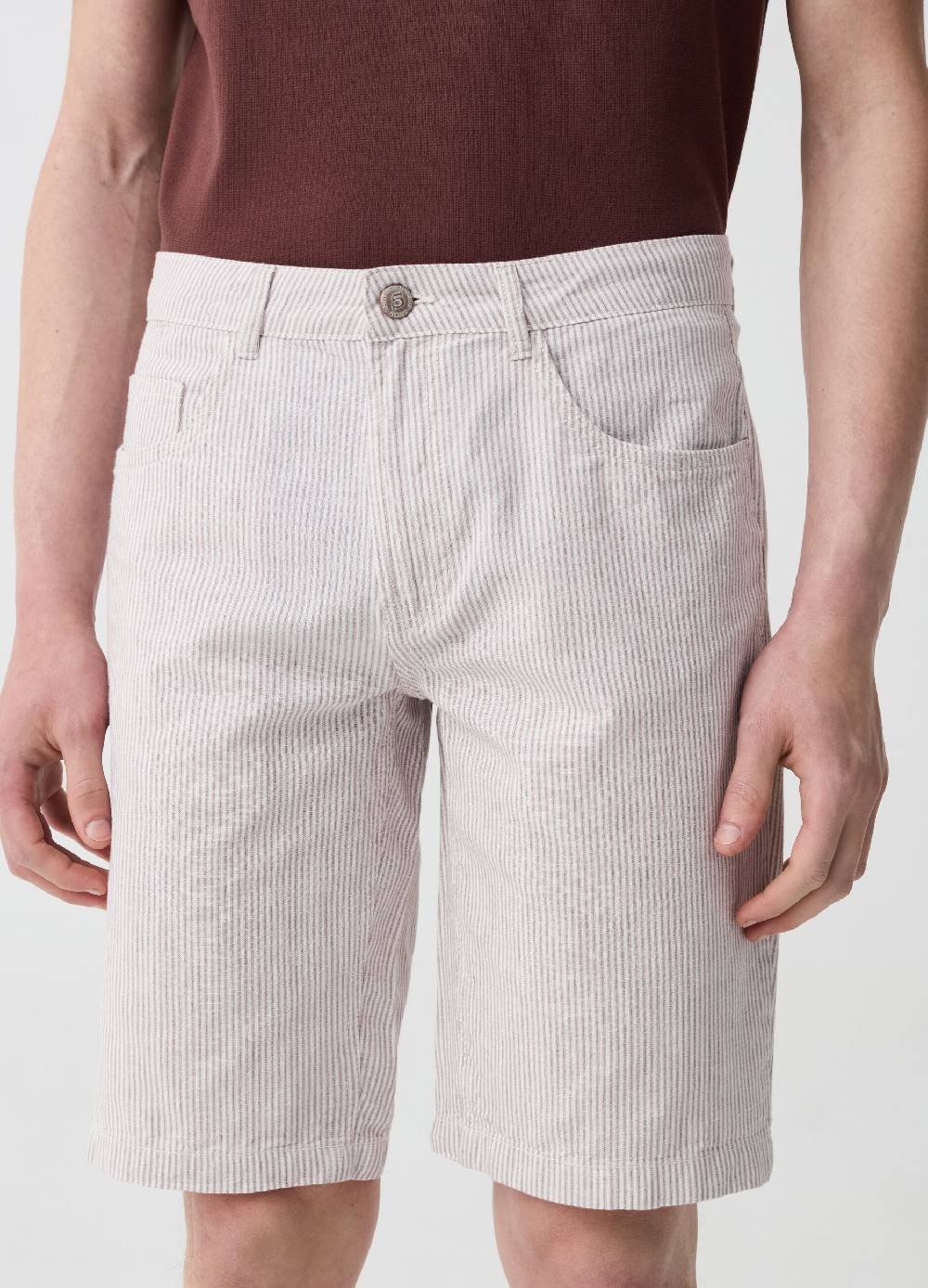 Ovs Bermuda Cinque Tasche A Righe Sottili