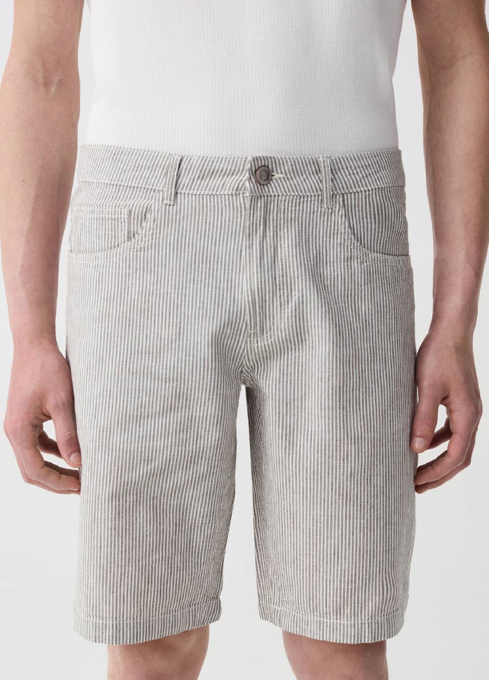 Ovs Bermuda Cinque Tasche A Righe Sottili