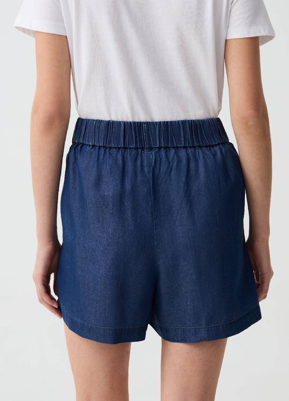 Ovs Bermuda Fluido Effetto Denim Con Pinces