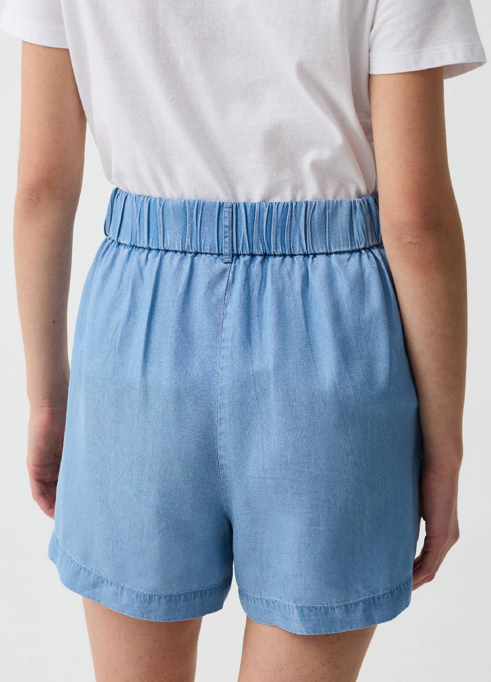 Ovs Bermuda Fluido Effetto Denim Con Pinces