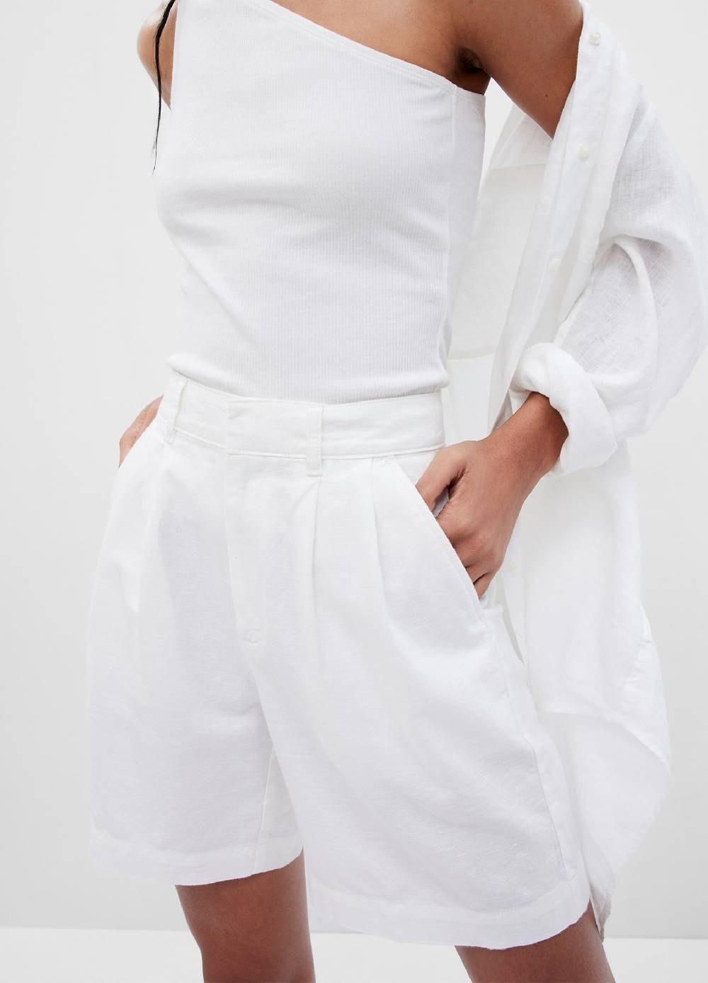 Ovs Bermuda In Lino E Cotone Con Pinces