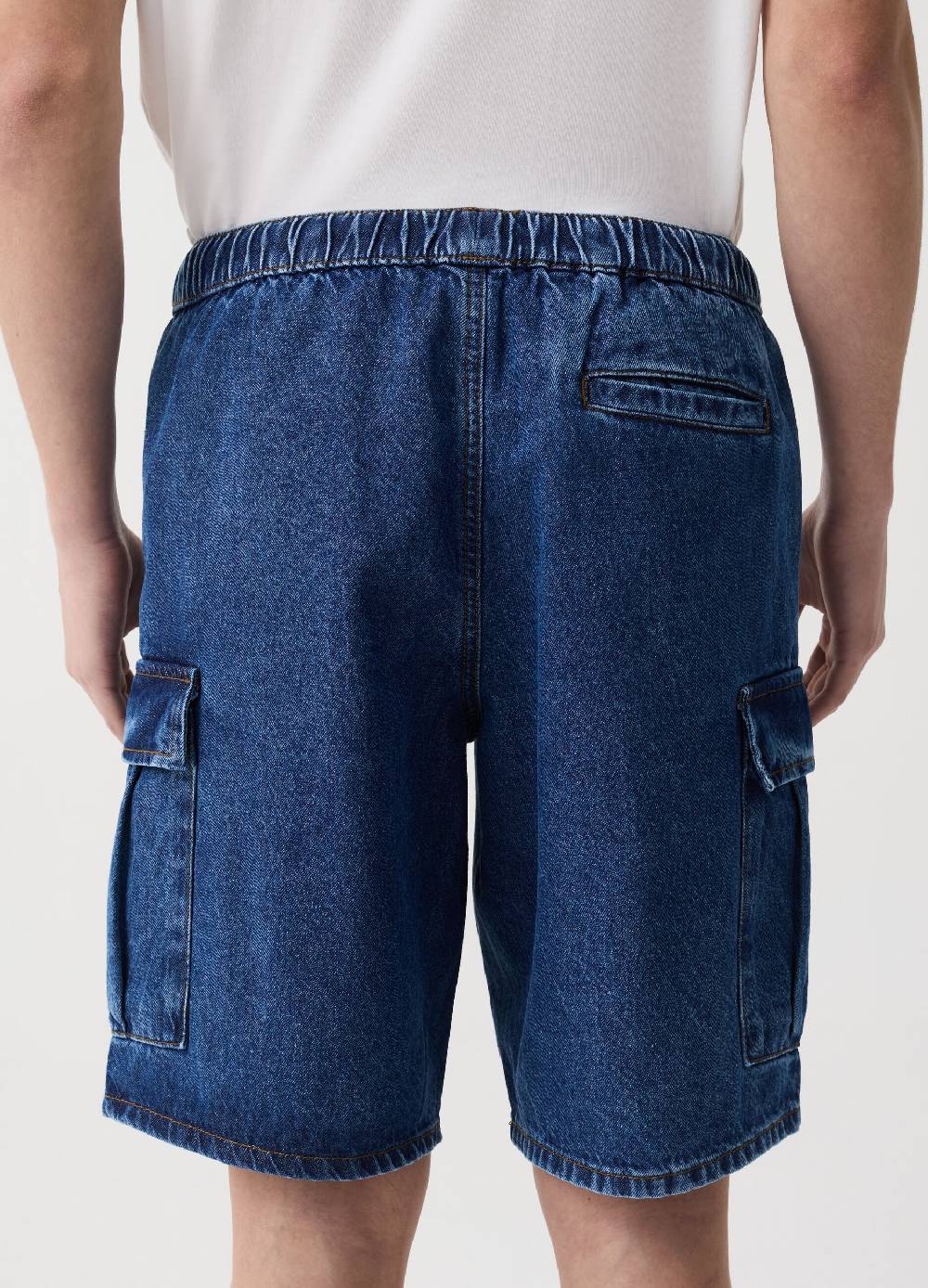 Ovs Bermuda Jogger Cargo In Denim Acid Wash