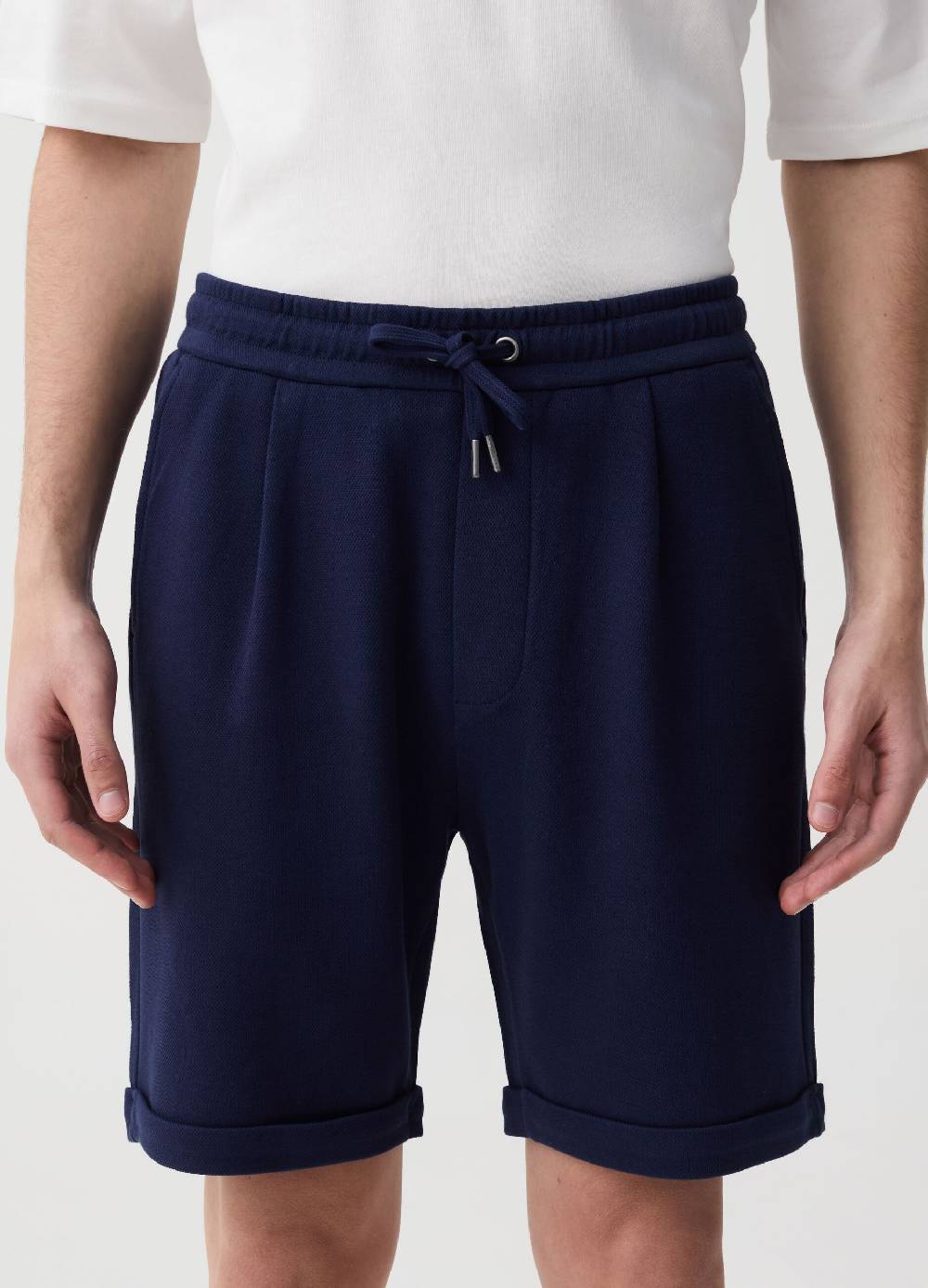 Ovs Bermuda Jogger Con Pinces E Risvolti