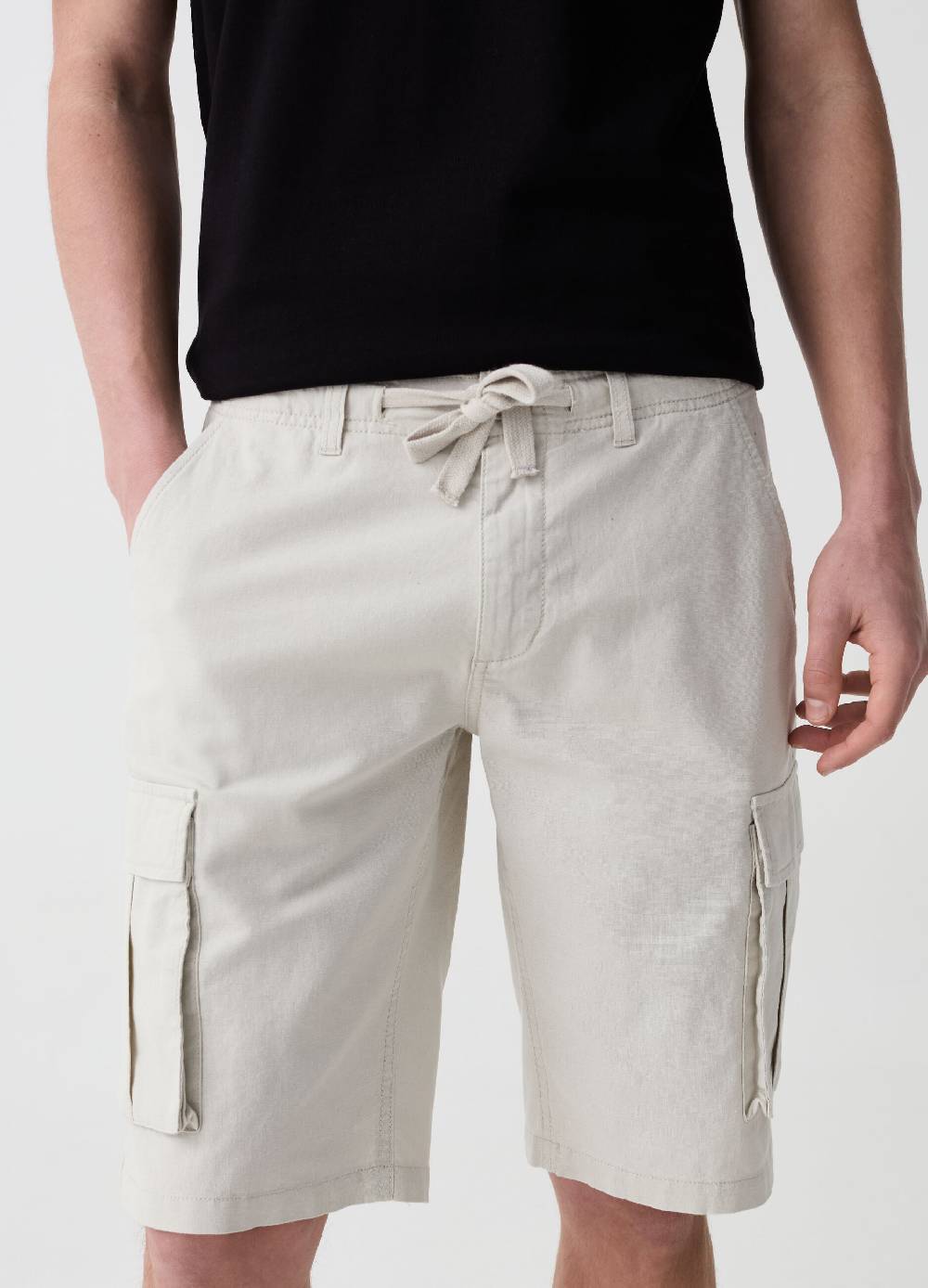 Ovs Bermuda Jogger In Cotone E Lino
