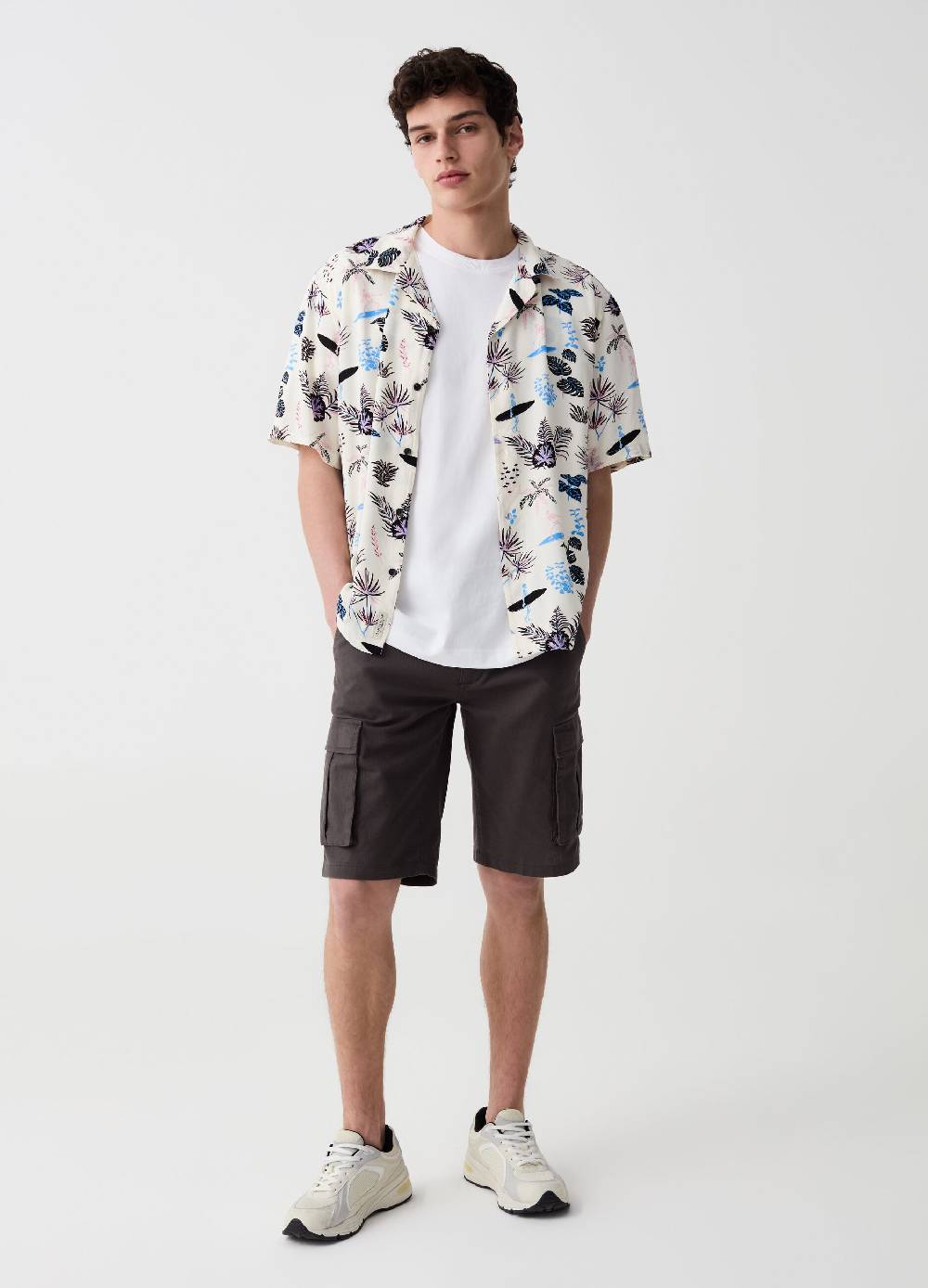 Ovs Bermuda jogger in cotone e lino