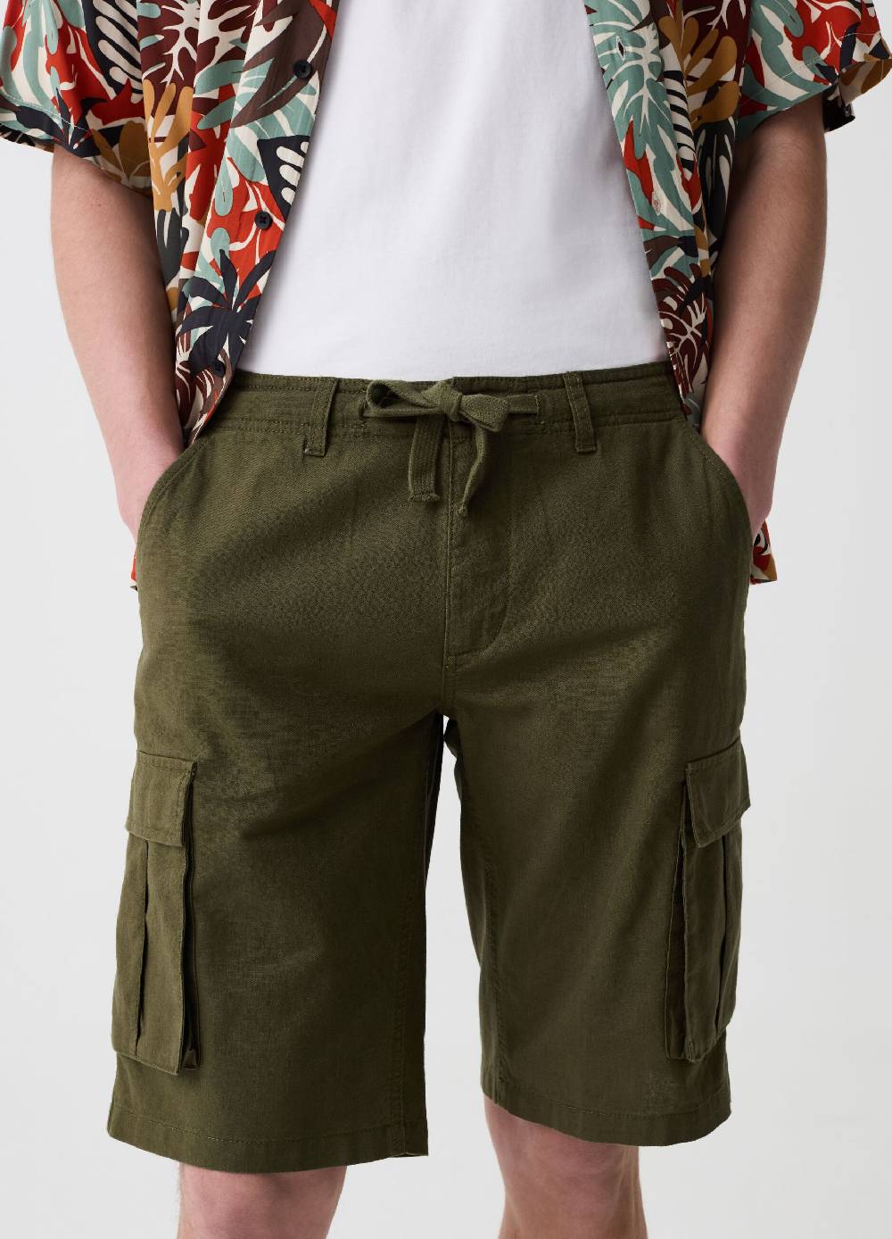 Ovs Bermuda Jogger In Cotone E Lino